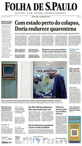 Capa da Edição Nacional da Folha