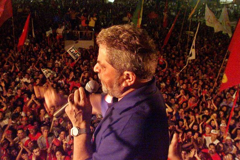 Luiz Inácio Lula da Silva na campanha eleitoral de 2002