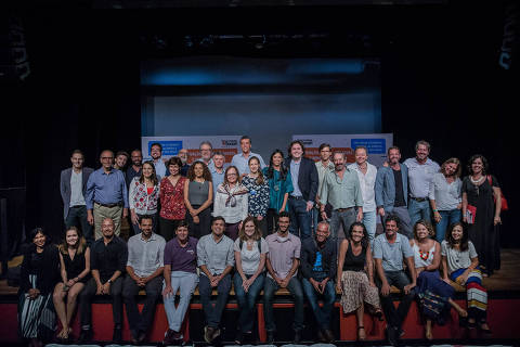 Os empreendedores sociais das redes Folha e Schwab em evento pré-Fórum Econômico Mundial no Teatro Folha, em São Paulo