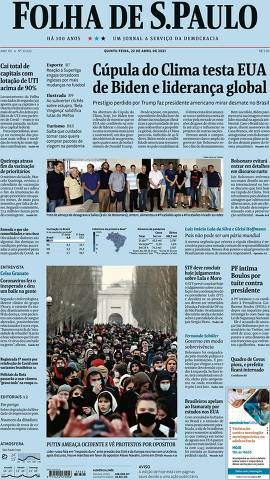 Capa da Edição Nacional da Folha