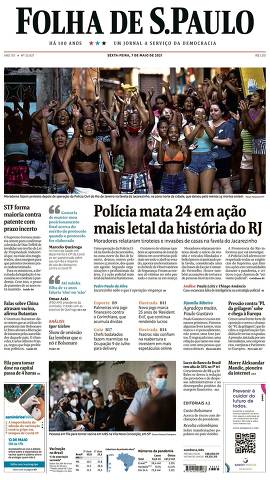 Capa da Edição Nacional da Folha