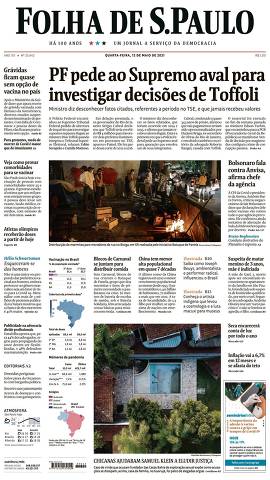 Capa da Edição Nacional da Folha