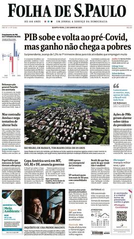 Capa da Edição Nacional da Folha