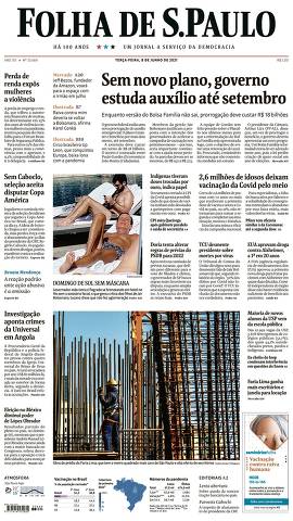 Capa da Edição Nacional da Folha