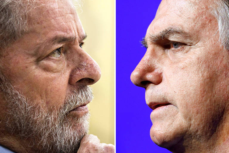 O ex-presidente Lula e o presidente Jair Bolsonaro, em montagem