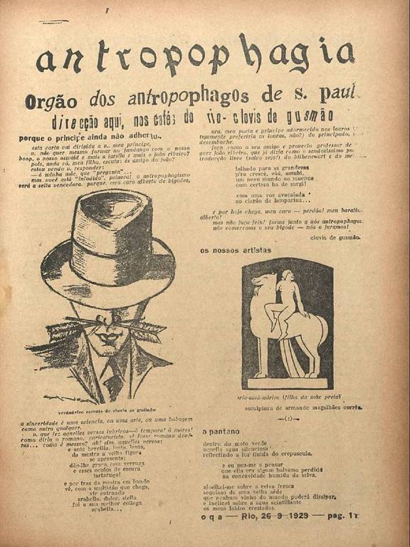 Página da Revista de Antropofagia, de 1929