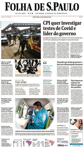 Capa da Edição Nacional da Folha