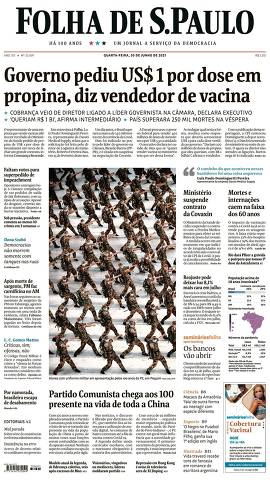 Capa da Edição Nacional da Folha