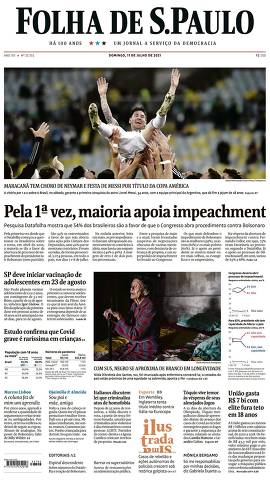 Capa da Edição Nacional da Folha