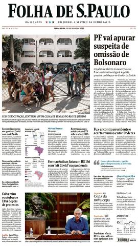 Capa da Edição Nacional da Folha