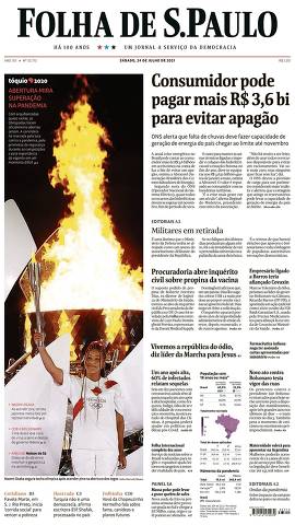 Capa da Edição Nacional da Folha