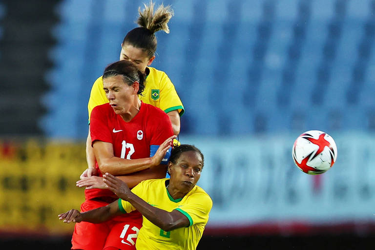 Veja as imagens de Brasil x Canadá pelas quartas de final do futebol feminino em Tóquio