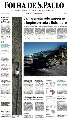 Capa da Edição Nacional da Folha