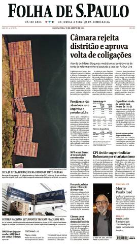 Capa da Edição Nacional da Folha