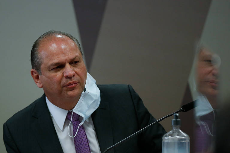 O deputado Ricardo Barros (PP-PR) durante depoimento à CPI da Covid no Senado