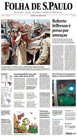 Capa da Edição Nacional da Folha