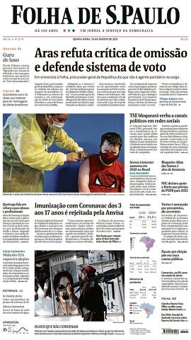 Capa da Edição Nacional da Folha