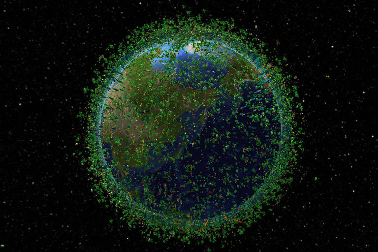 Captura de imagem da empresa LeoLabs, que rastreia mais de 20 mil objetos na órbita baixa, a menos de 2 mil km de altitude

