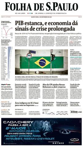 Capa da Edição Nacional da Folha