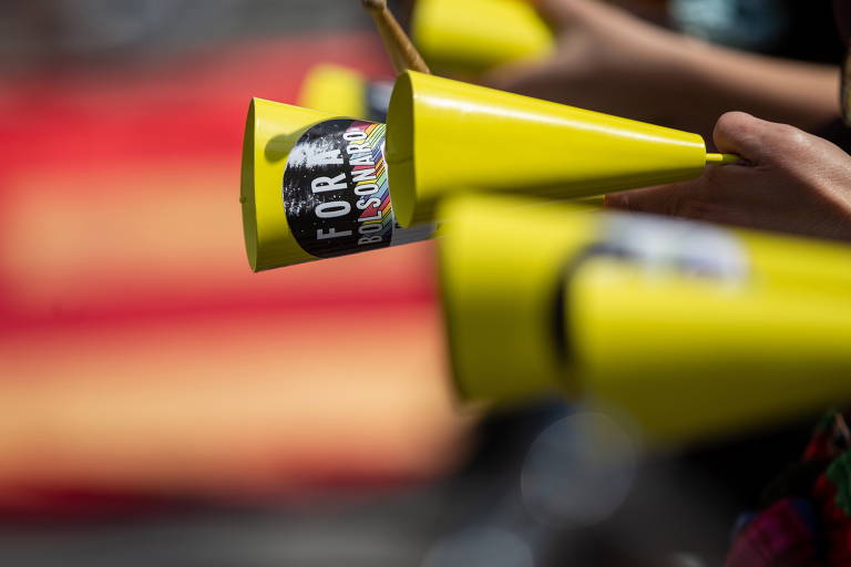 Manifestantes contra Bolsonaro em São Paulo 