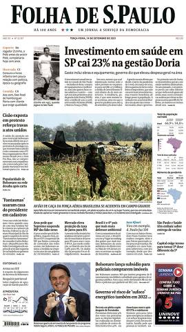 Capa da Edição Nacional da Folha