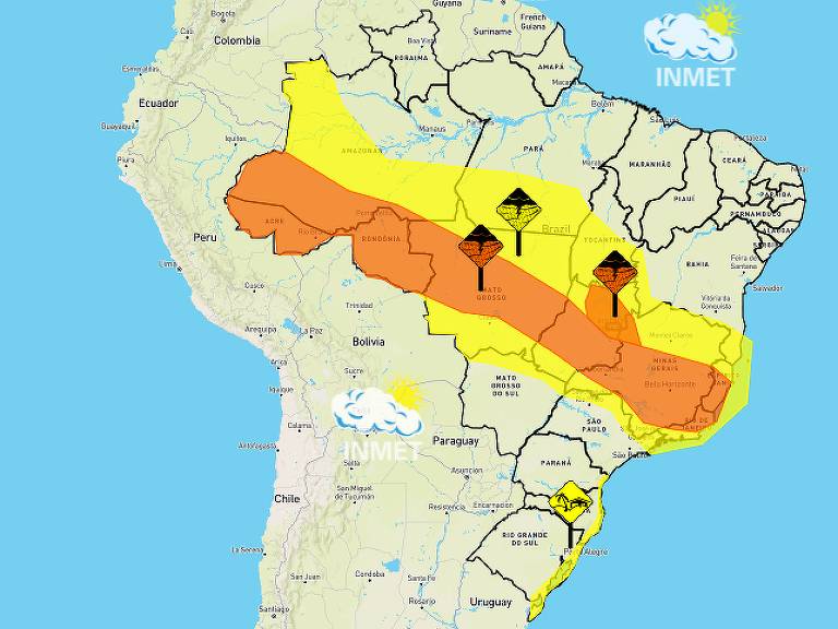 mapa de chuvas do Inmet