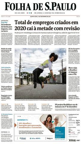 Capa da Edição Nacional da Folha