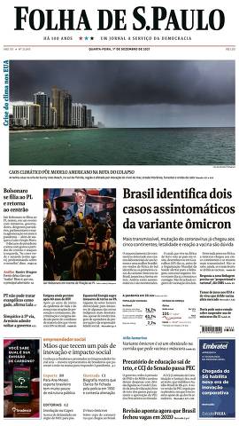 Capa da Edição Nacional da Folha