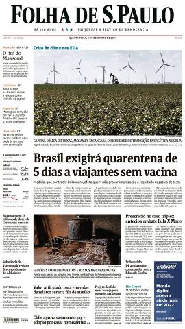 Capa da Edição Nacional da Folha