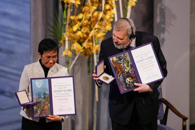 Ressa e Muratov recebem Nobel da Paz e destacam defesa do jornalismo