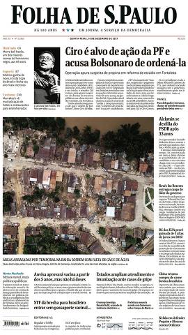 Capa da Edição Nacional da Folha