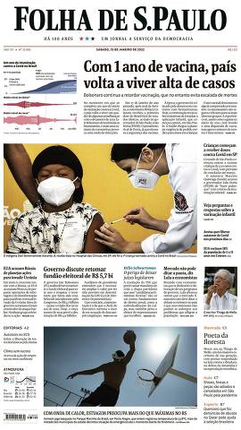 Capa da Edição Nacional da Folha