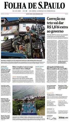 Capa da Edição Nacional da Folha