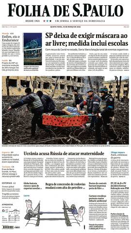 Capa da Edição Nacional da Folha