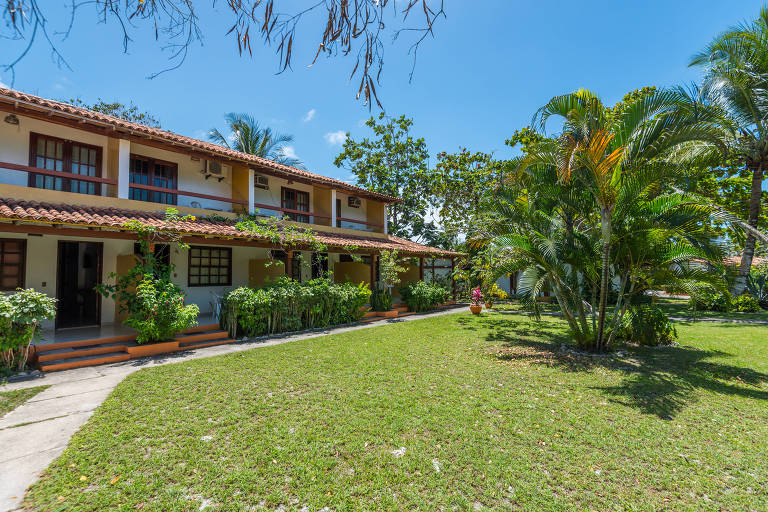 A pousada Aldeia Portuguesa, em Santa Cruz Cabrália, na Bahia