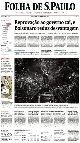 Capa da Edição Nacional da Folha