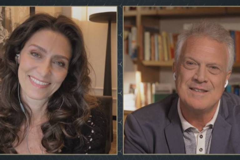 Maria Fernanda Cândido e Pedro Bial