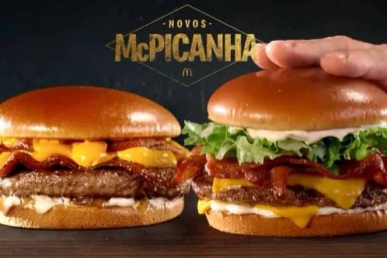 Peça publicitária de lançamento dos Novos McPicanha, que o McDonald's admitiu não conter picanha