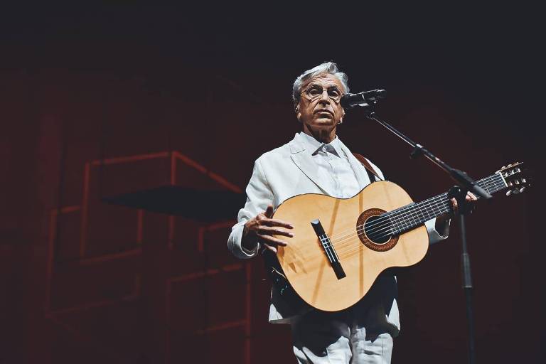 Caetano Veloso durante show da turnê 'Meu Coco' em SP