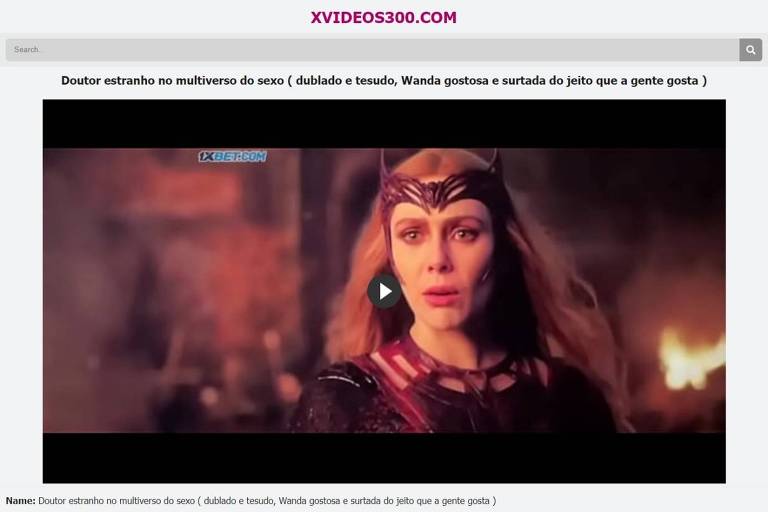 'Doutor Estranho' é pirateado no XVideos, site pornô com 'Wanda gostosa'