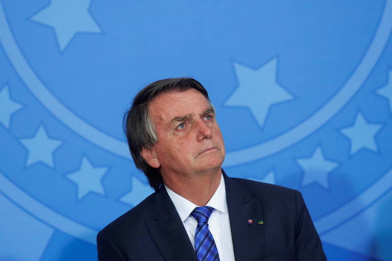 O presidente Jair Bolsonaro durante cerimônia no Palácio do Planalto, em Brasília