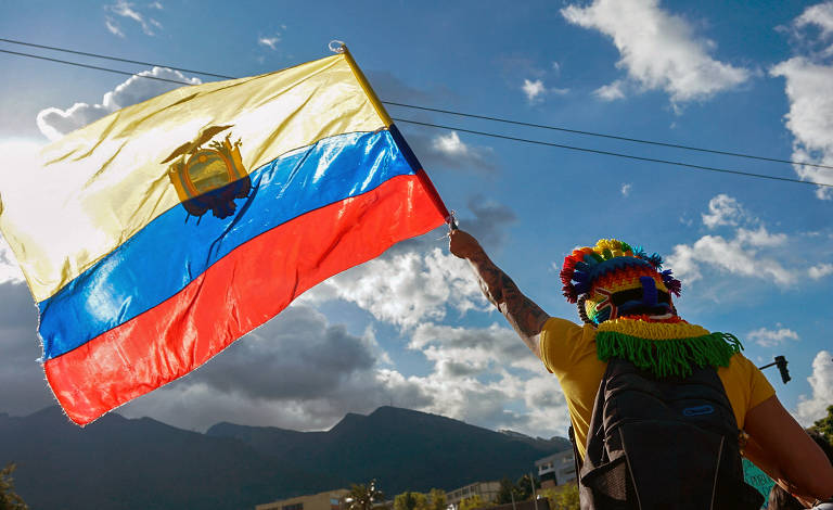 Protesto de indígenas contra governo Guillermo Lasso no Equador