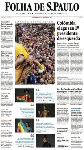 Capa da Edição Nacional da Folha