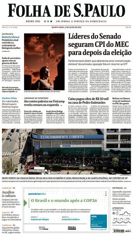 Capa da Edição Nacional da Folha