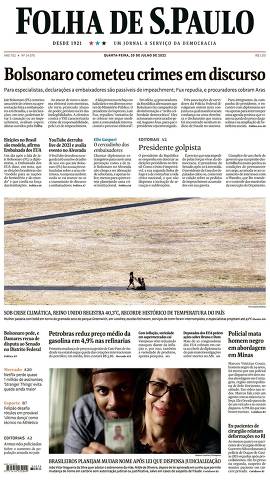 Capa da Edição Nacional da Folha