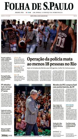 Capa da Edição Nacional da Folha