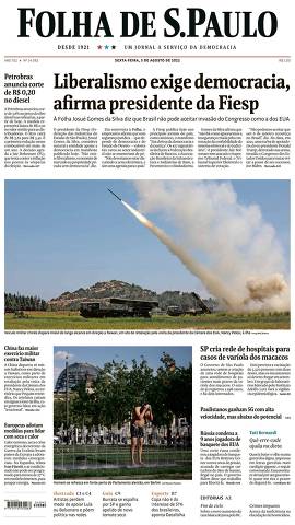 Capa da Edição Nacional da Folha