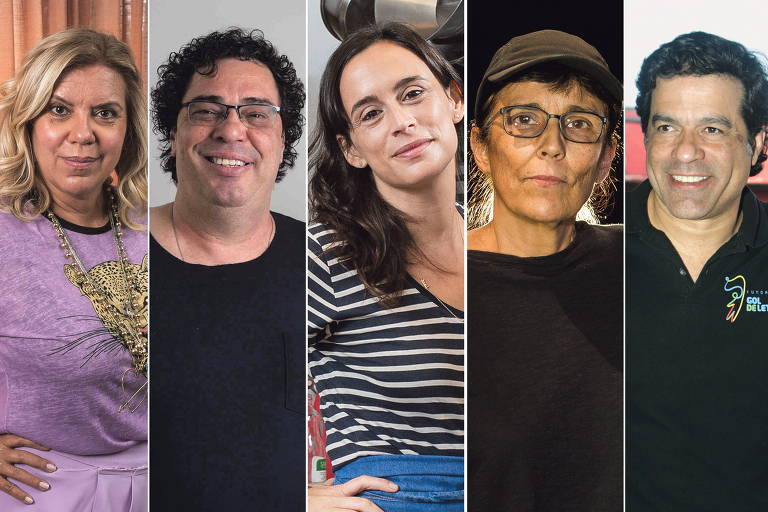 Montagem mostra a apresentadora Astrid Fontenelle, o ex-jogador Casagrande, a chef Bel Coelho, a cineasta Daniela Thomas e o ex-jogador Raí