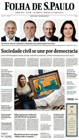 Capa da Edição Nacional da Folha