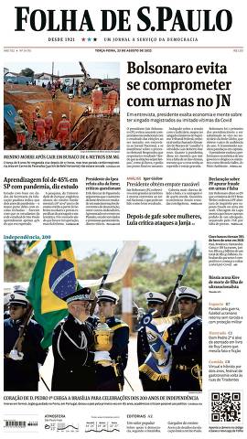 Capa da Edição Nacional da Folha